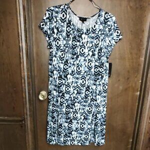 AB Studio women's blue, black & white dress nwt